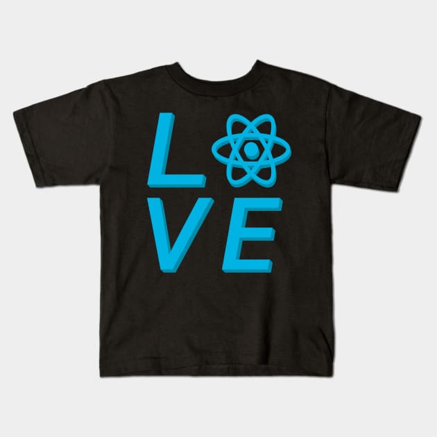 React JS love Kids T-Shirt by mangobanana